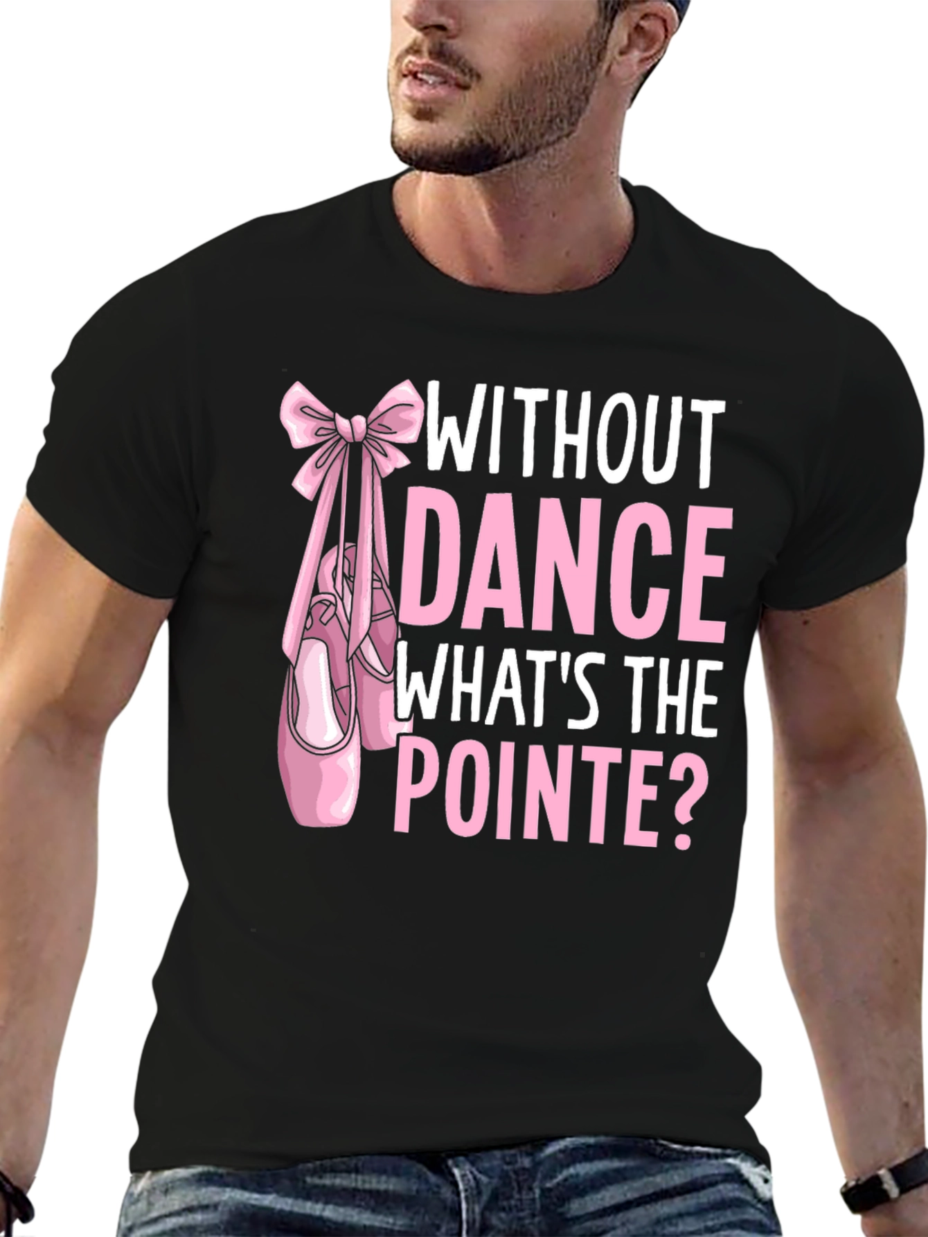 Black Dance Pointe Graphic Tee - Ballet Lover Shirt view 6