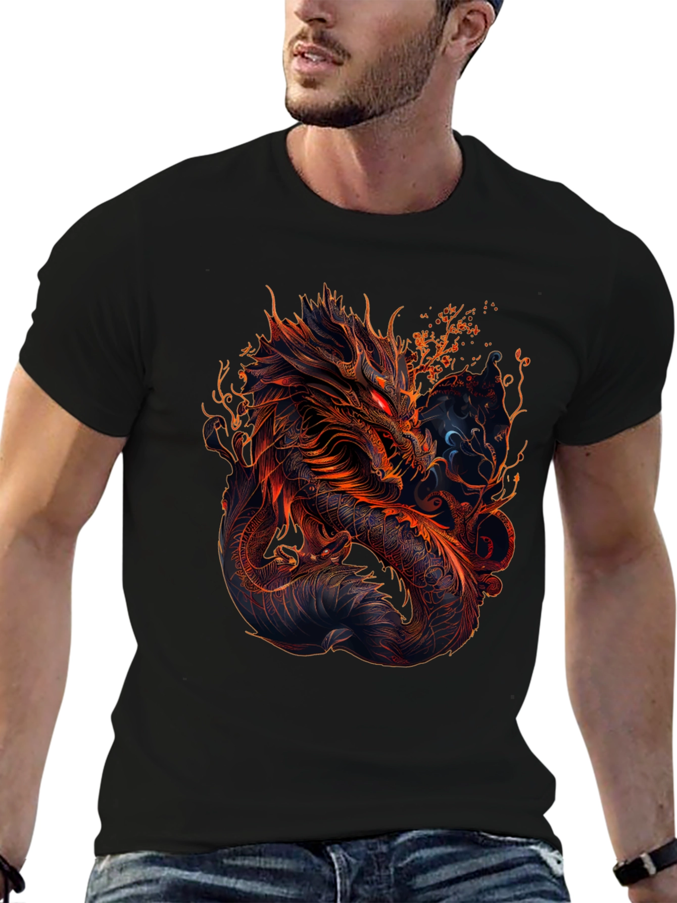 Black Dragon Graphic Tee - Black view 6