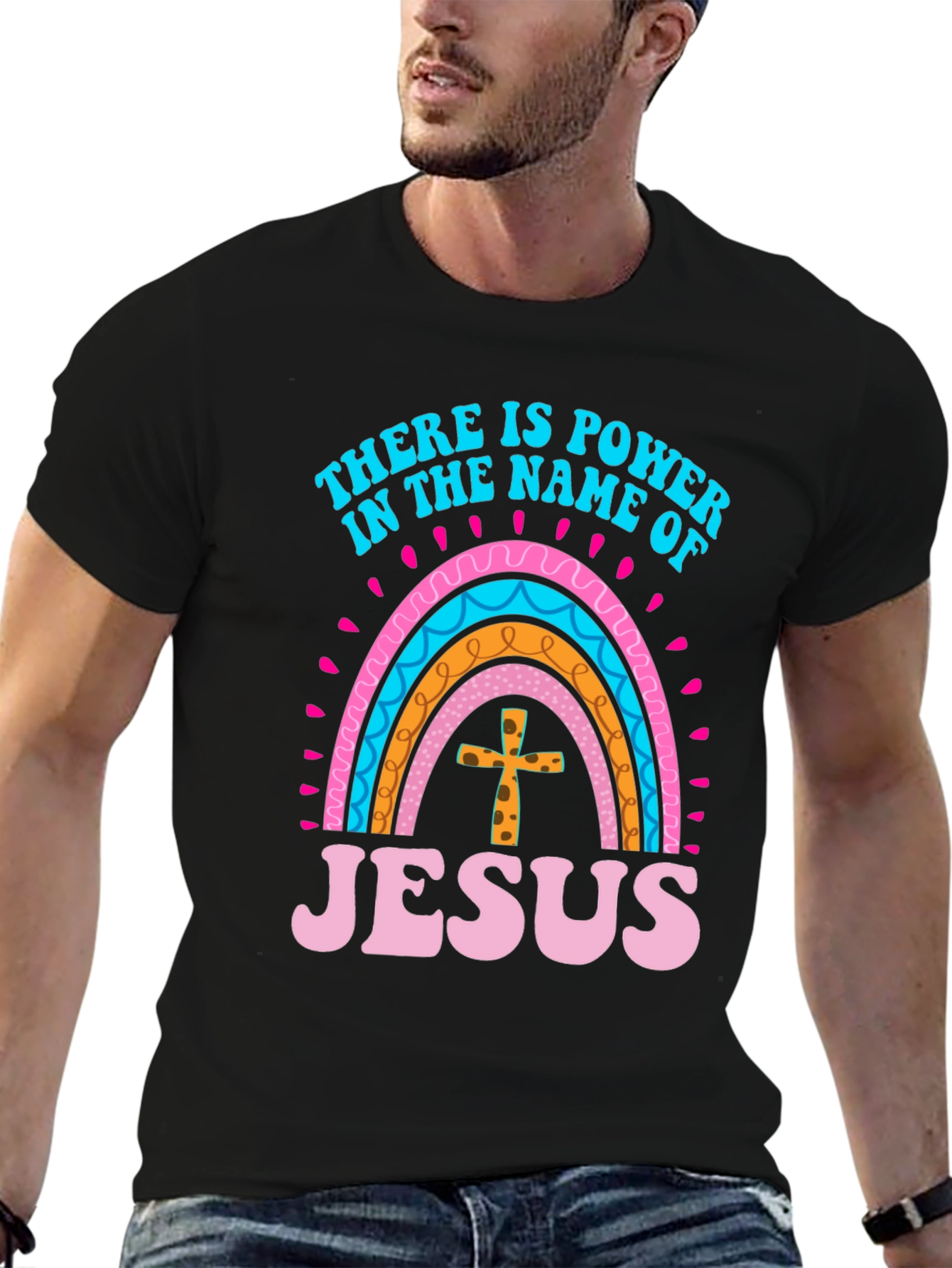 Black Power in the Name of Jesus Graphic Tee view 6