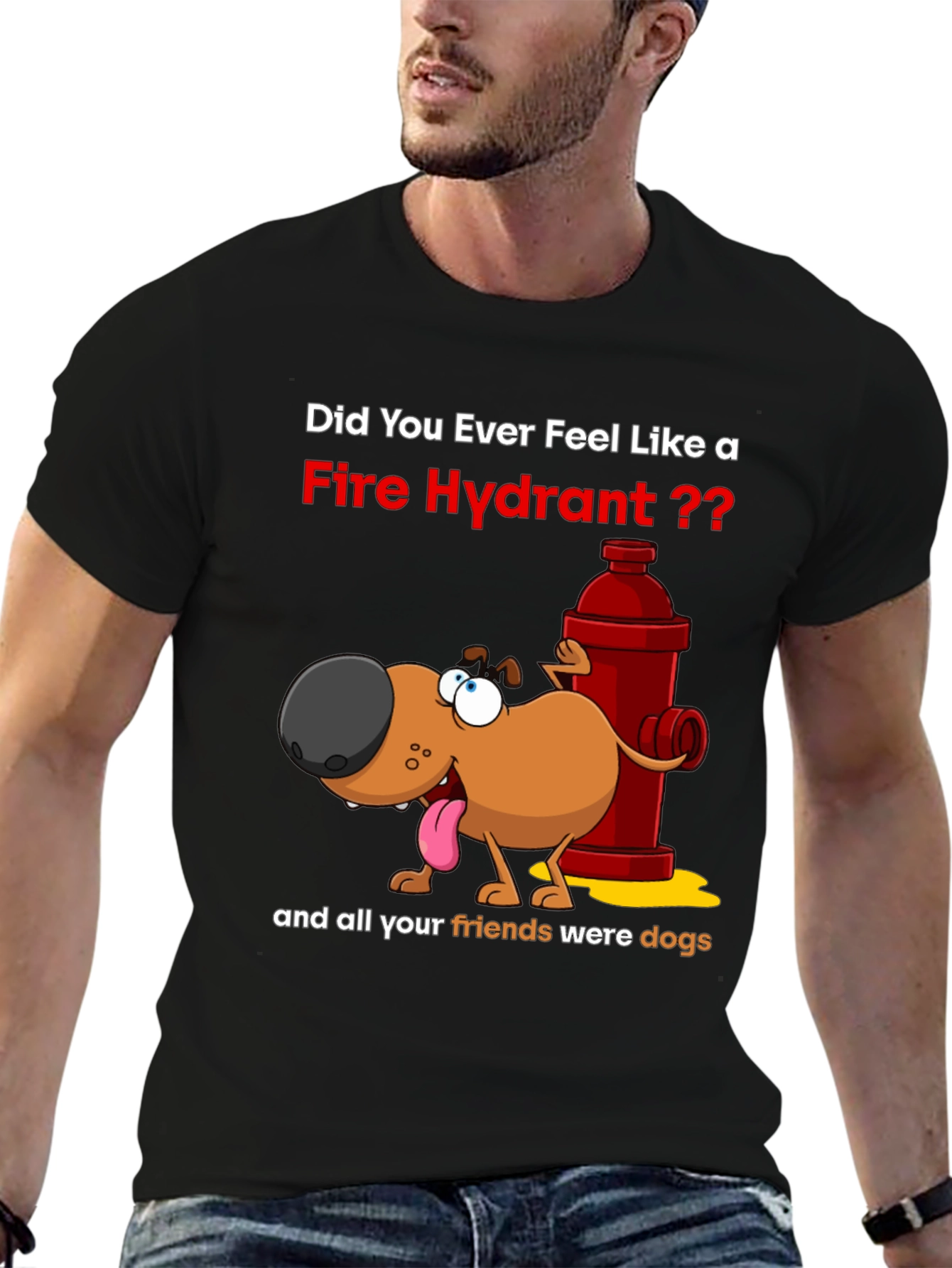 Black Dog & Fire Hydrant Graphic T-Shirt view 6