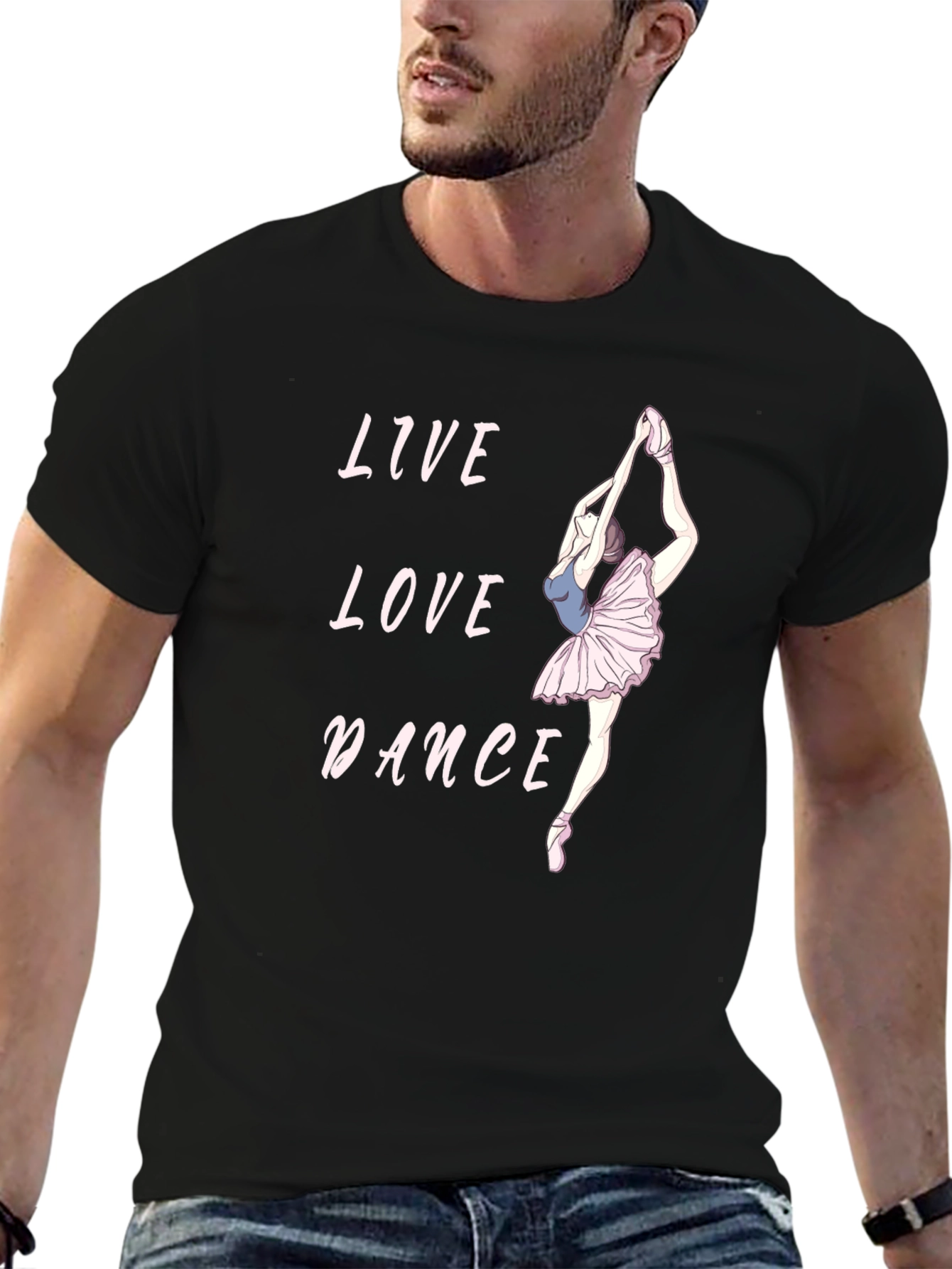 Black Live Love Dance Black Graphic Tee view 6