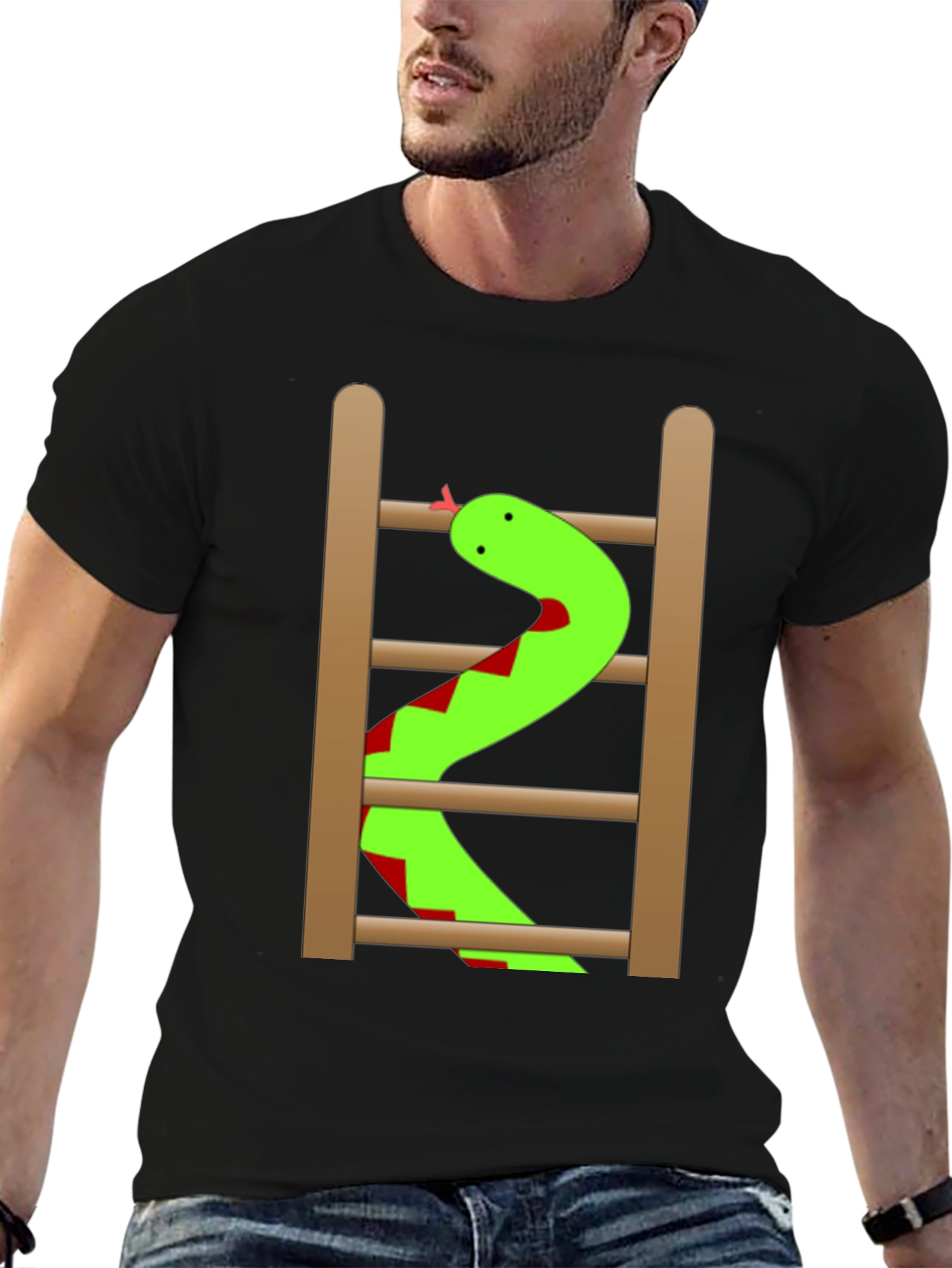 Black Snake on Ladder Graphic Tee view 6