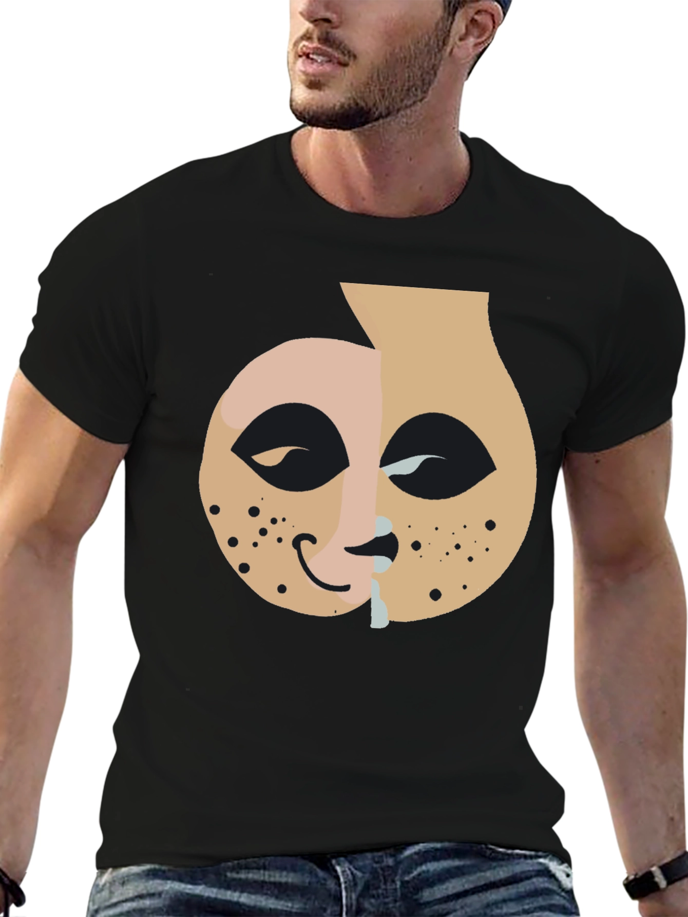 Black Unique Graphic T-Shirt view 6