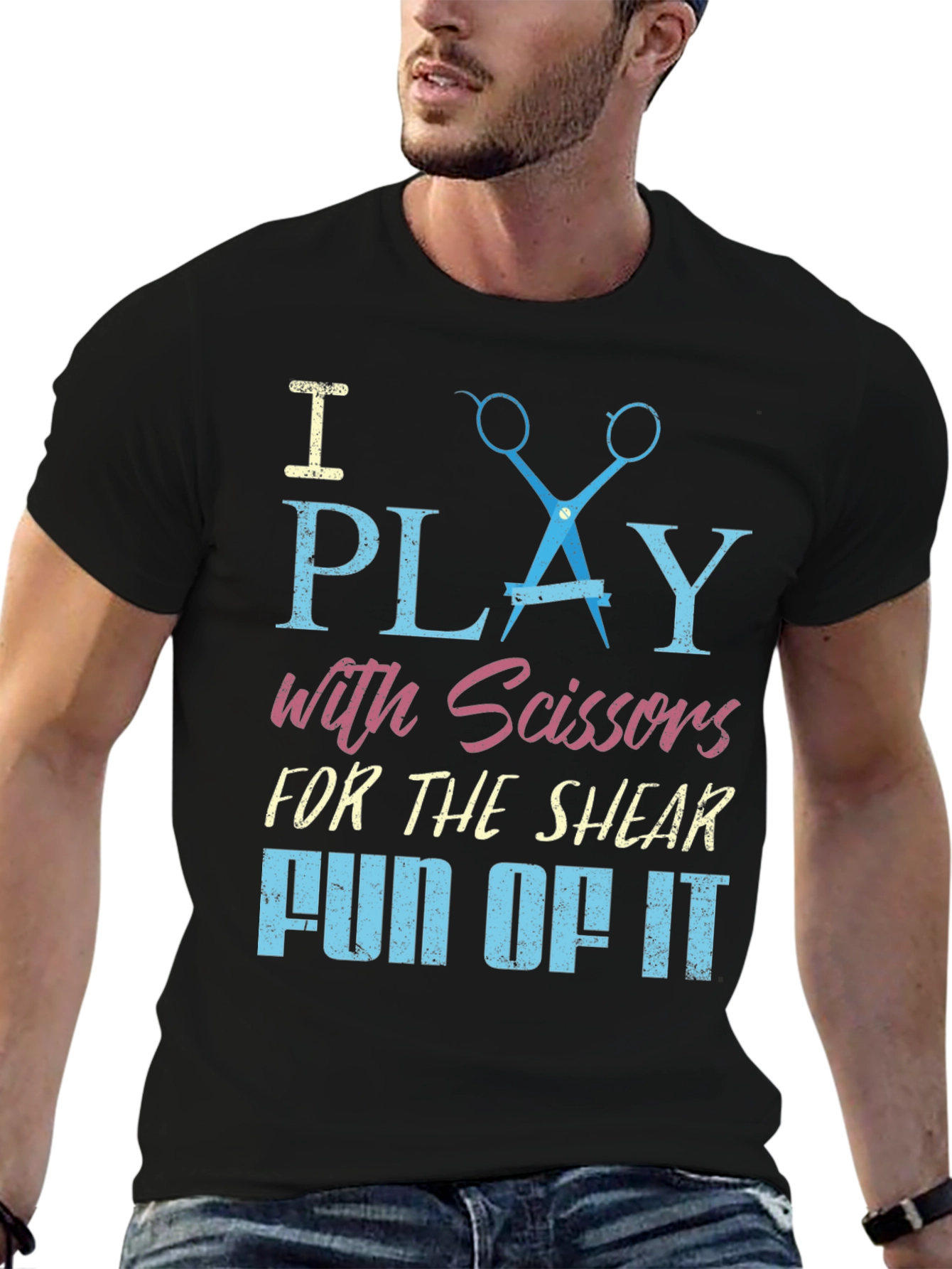 Black I Play With Scissors T-Shirt view 6