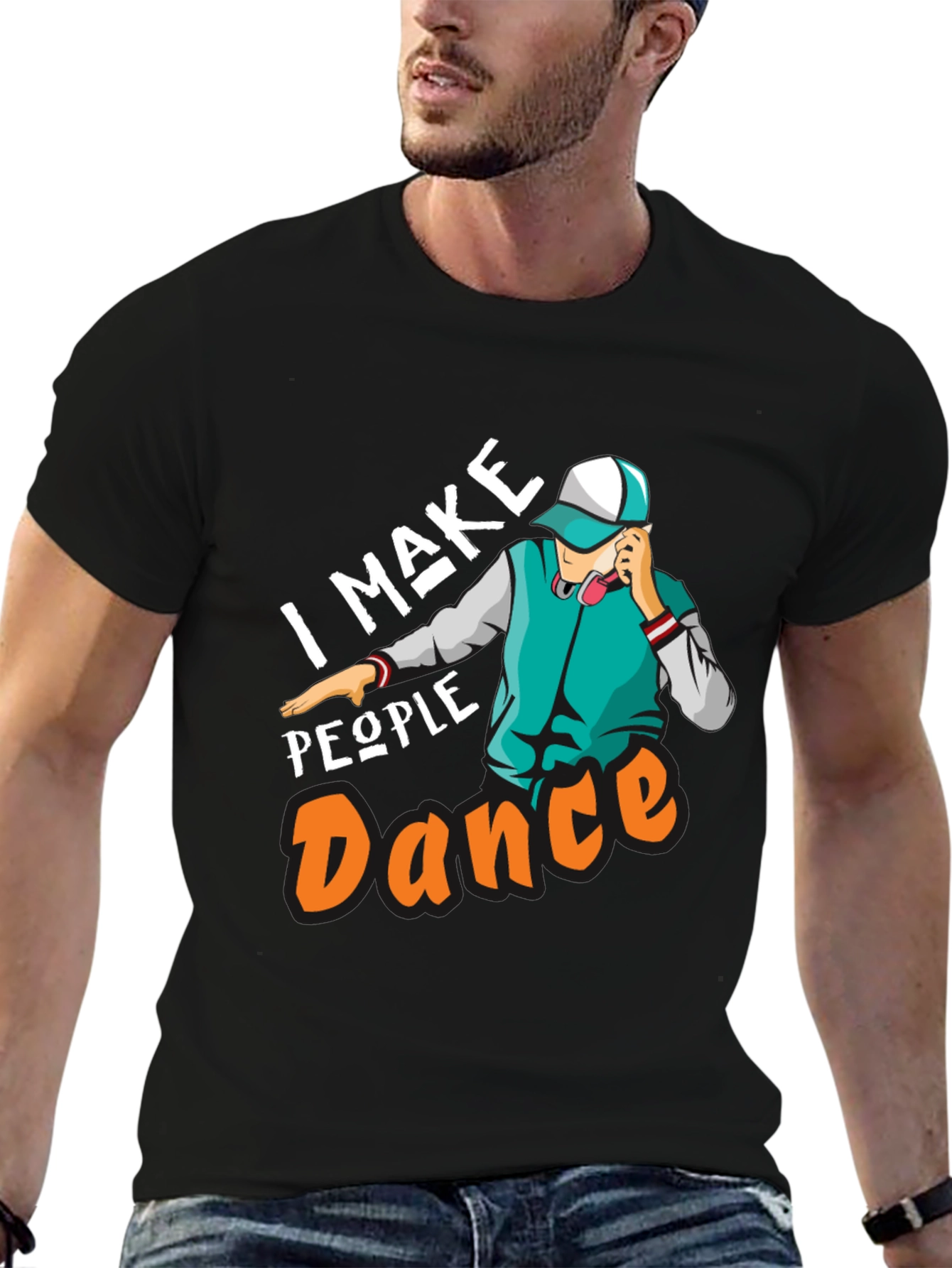 Black I Make People Dance Graphic T-Shirt view 6