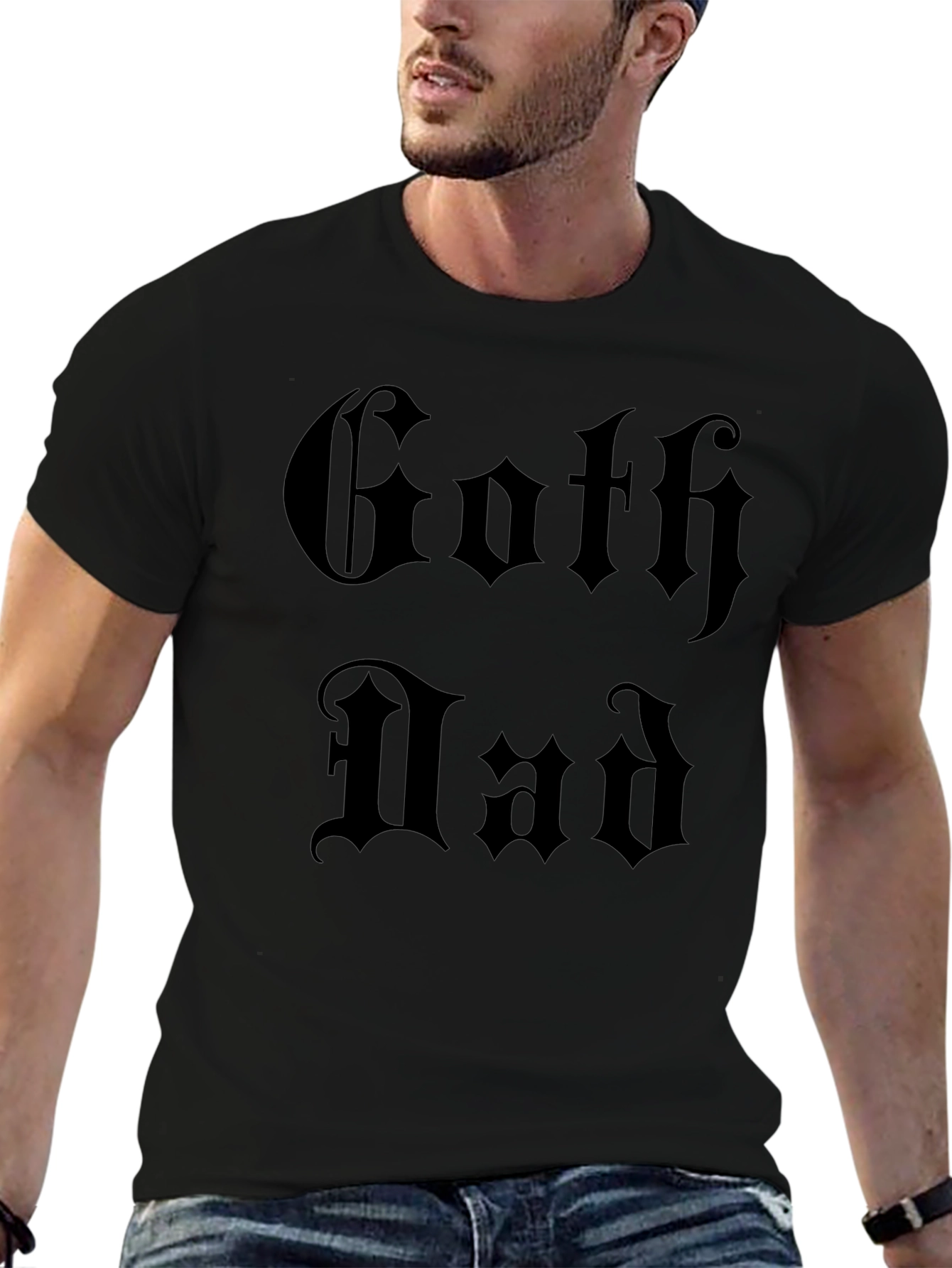 Black Goth Dad Graphic Tee - Black Gothic Style view 6