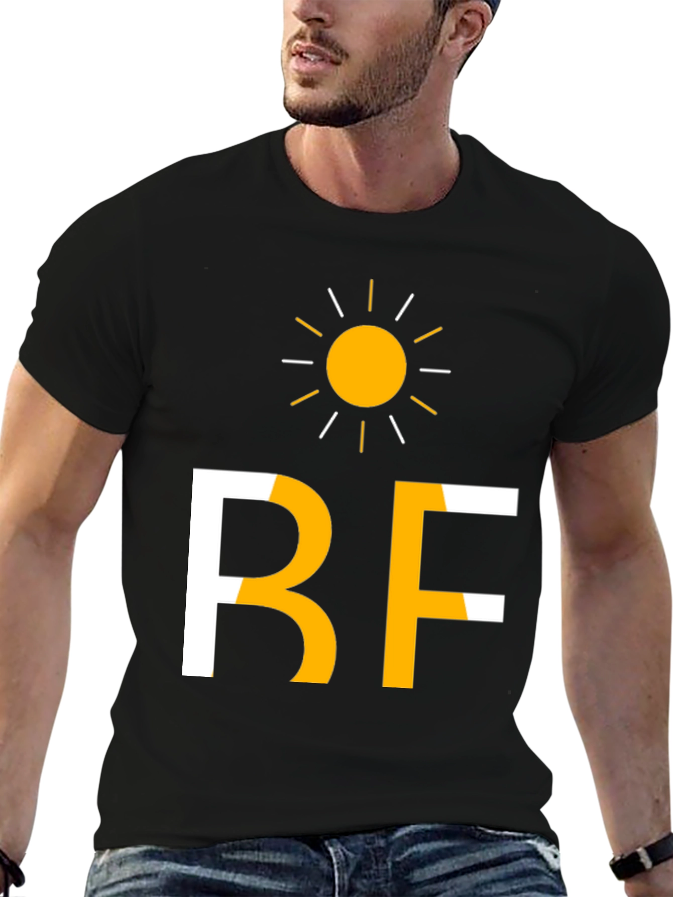 Black Sunny BF Graphic Tee - Casual Black T-Shirt view 6
