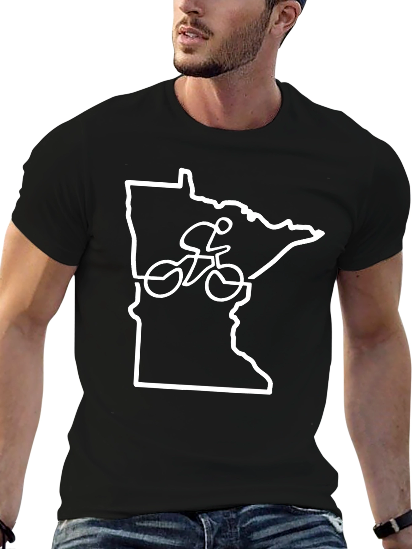 Black Minnesota Biking T-Shirt view 6