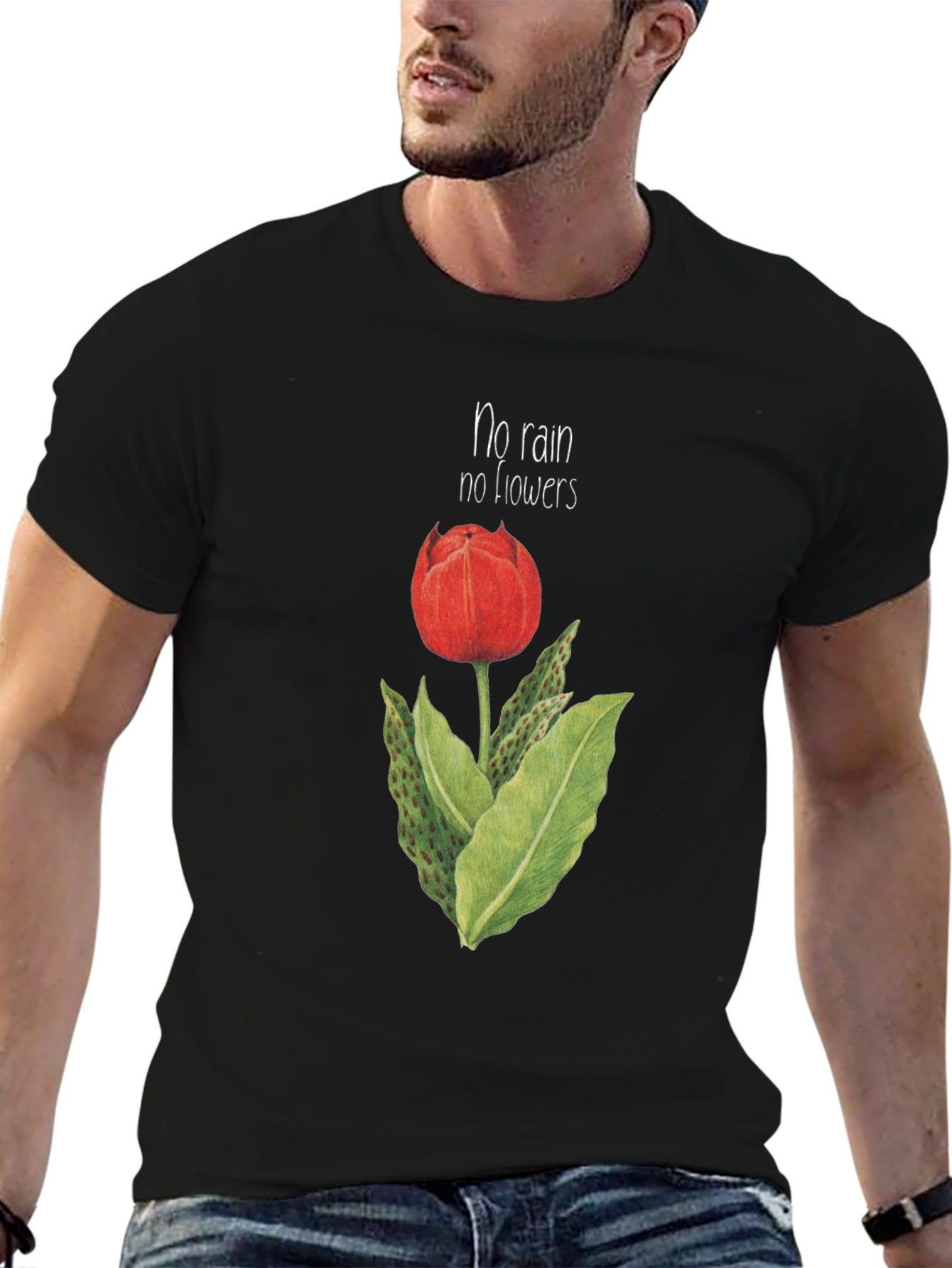 Black No Rain No Flowers Graphic T-Shirt view 6