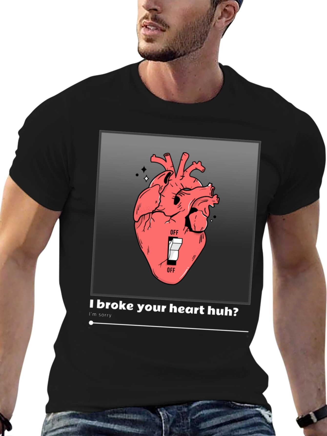 Black Broken Heart T-Shirt view 6