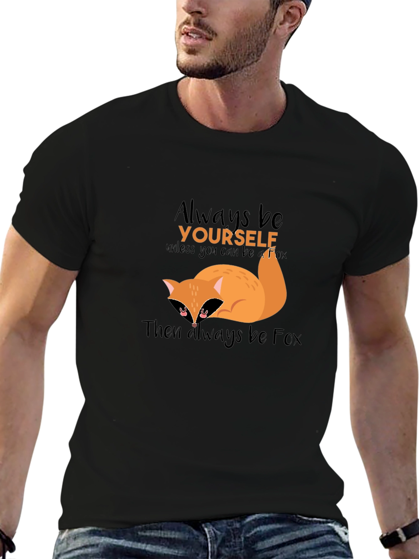 Black Always Be Yourself Fox T-Shirt view 6