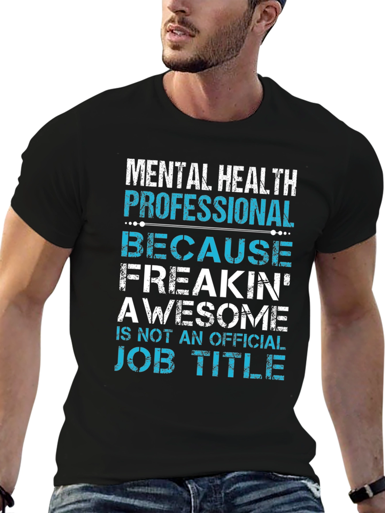 Black Mental Health Pro Freakin' Awesome T-Shirt view 6