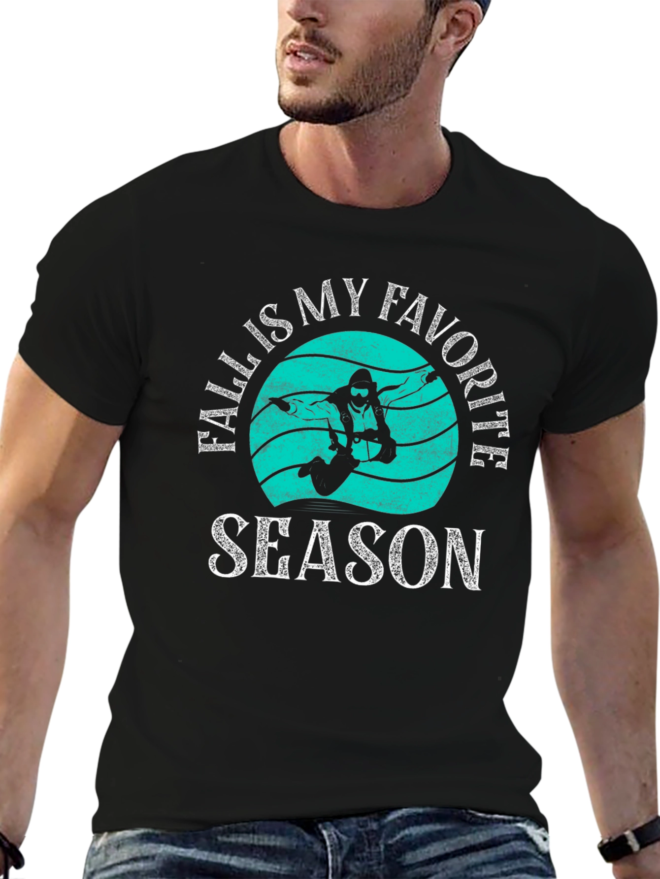 Black Fall is My Favorite Season Skydiving T-Shirt view 6