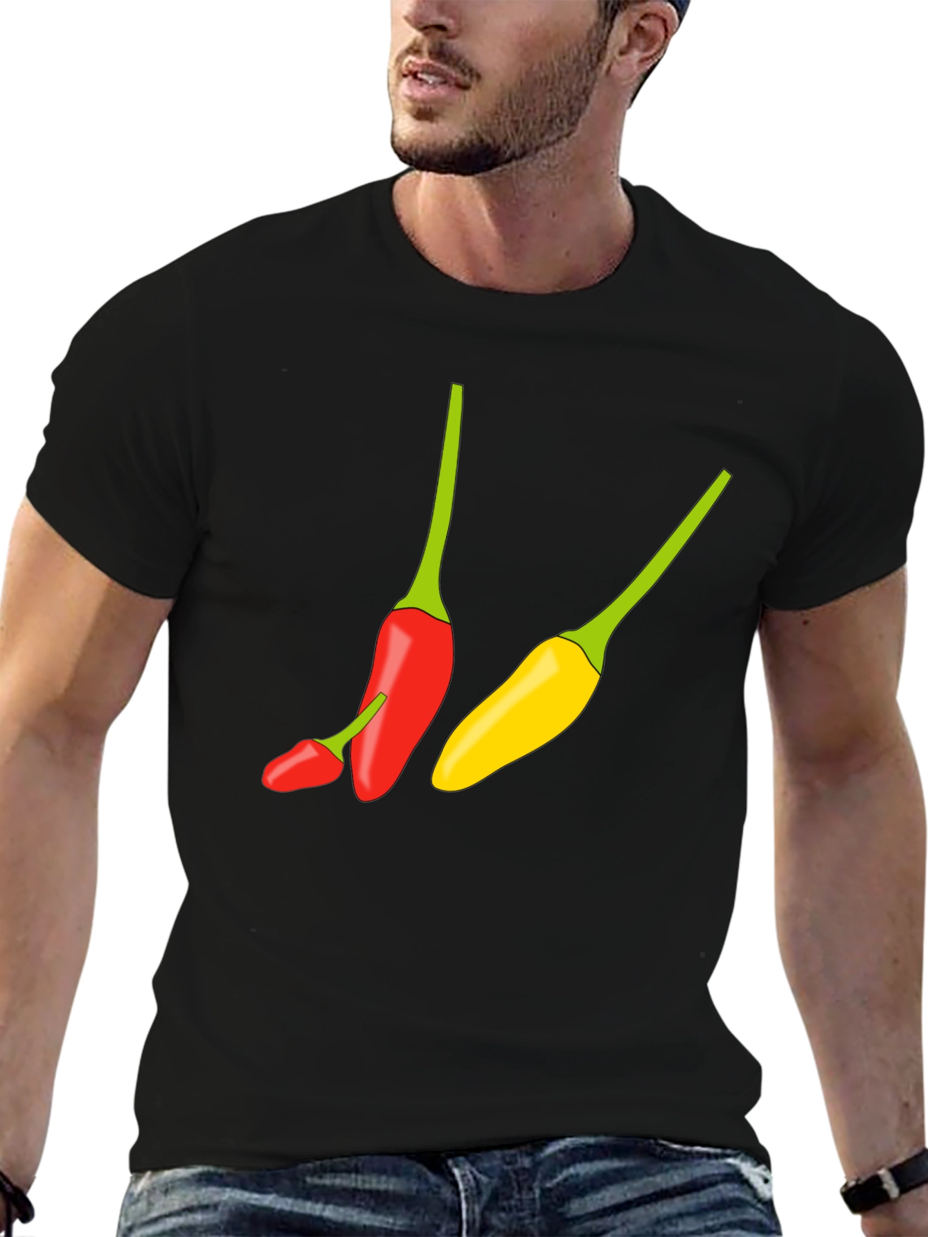 Black Chili Pepper Graphic Tee - Spicy Style view 6