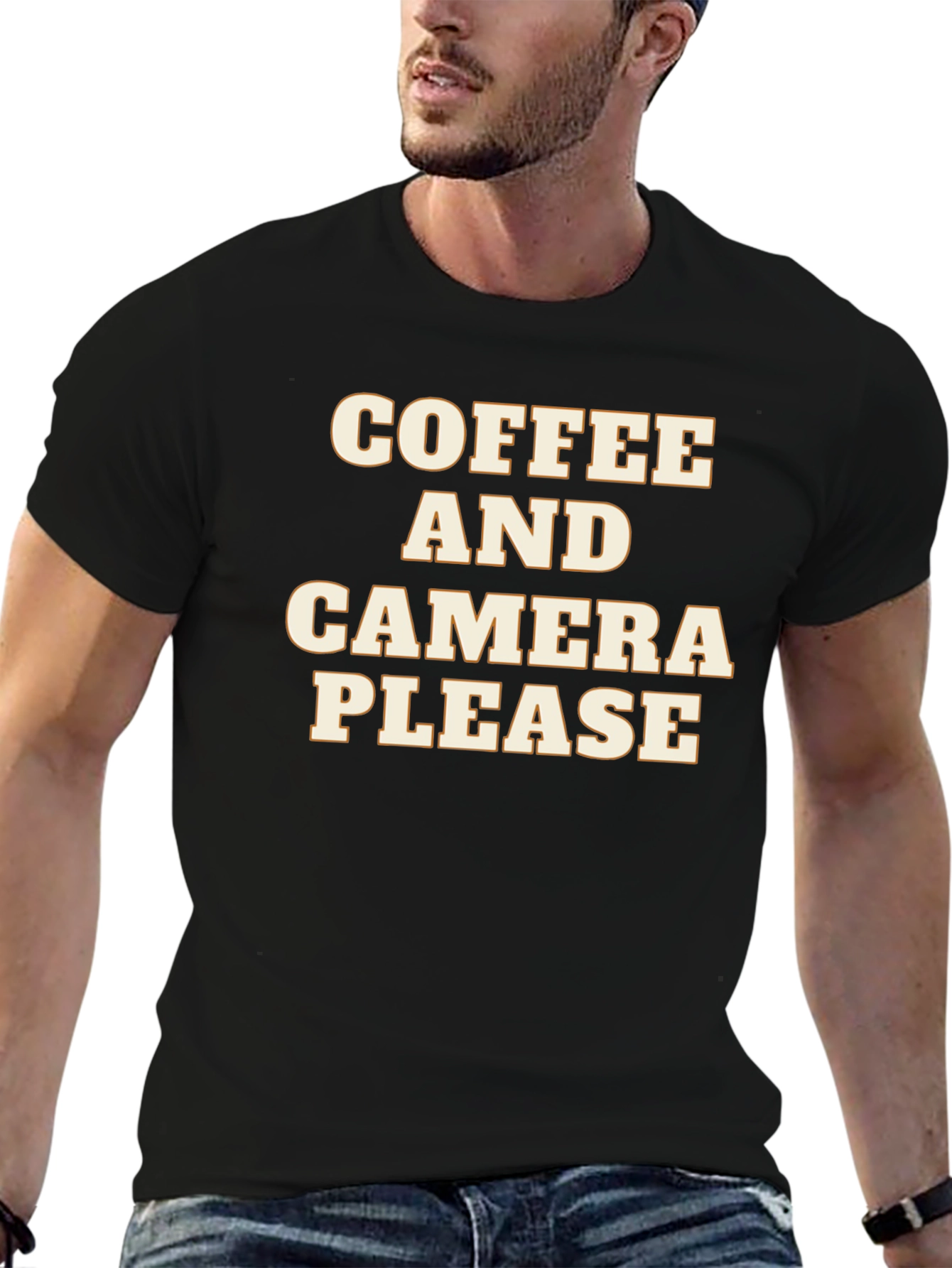 Black Coffee and Camera Please Graphic Tee view 6