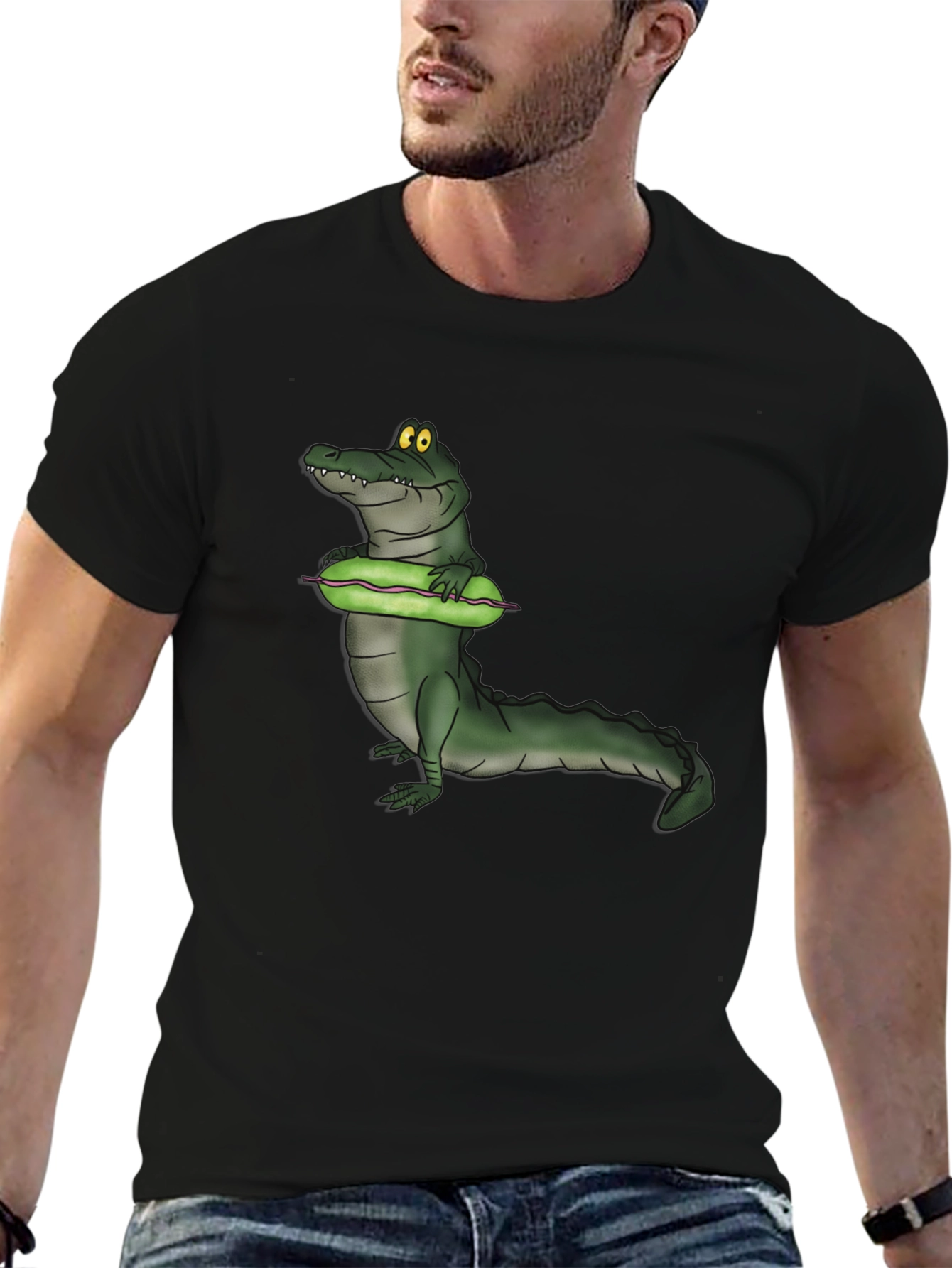 Black Crocodile Cucumber T-Shirt - Funny Graphic Tee view 6
