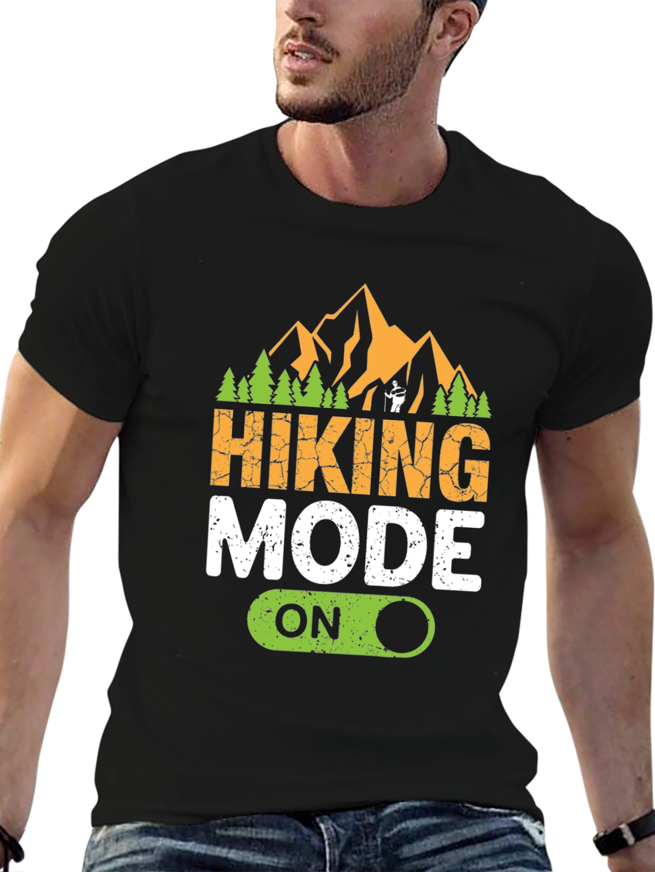 Black Hiking Mode On Graphic Tee - Adventure Ready! view 6
