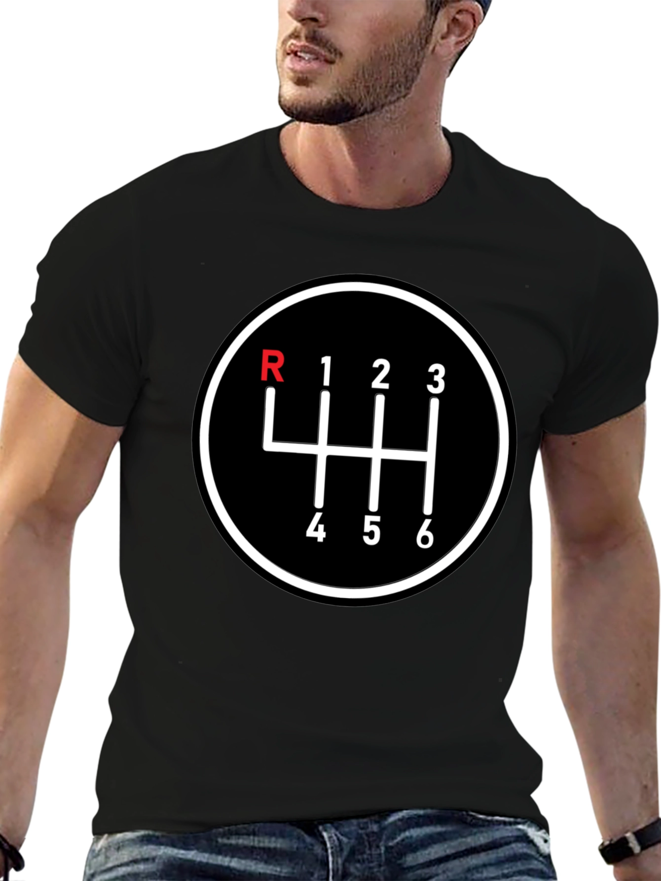 Black Manual Transmission 6-Speed T-Shirt view 6
