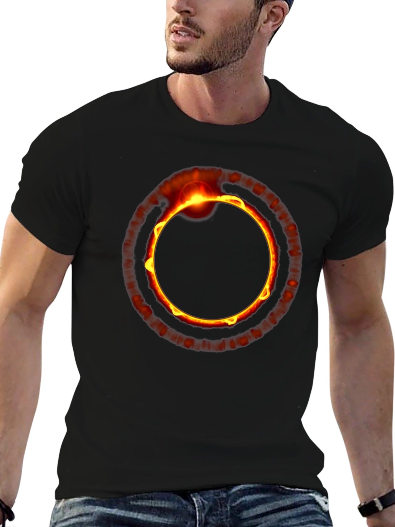 Black Eclipse Graphic Tee - Black Crew Neck view 6