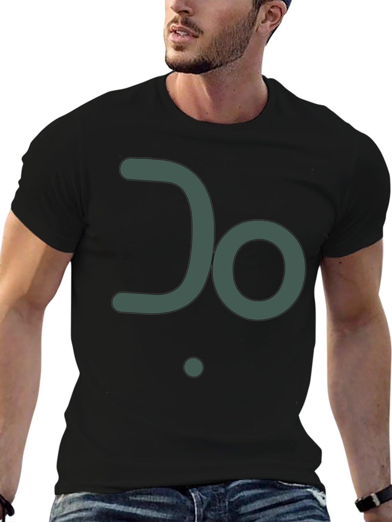 Black Minimalist 'Do' Graphic Black T-Shirt view 6