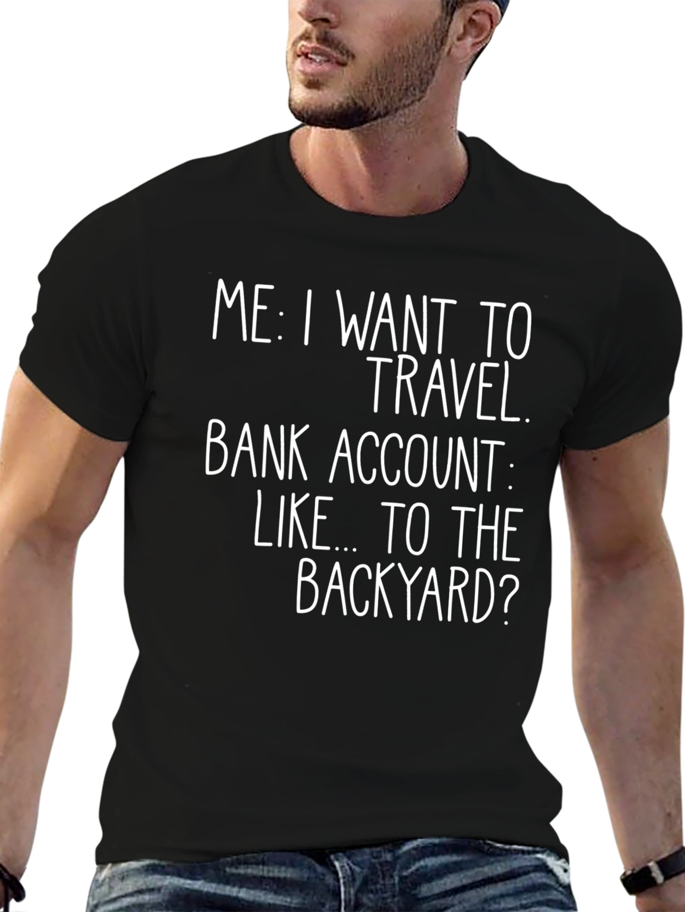 Black Funny Travel T-Shirt: Backyard Dreams view 6