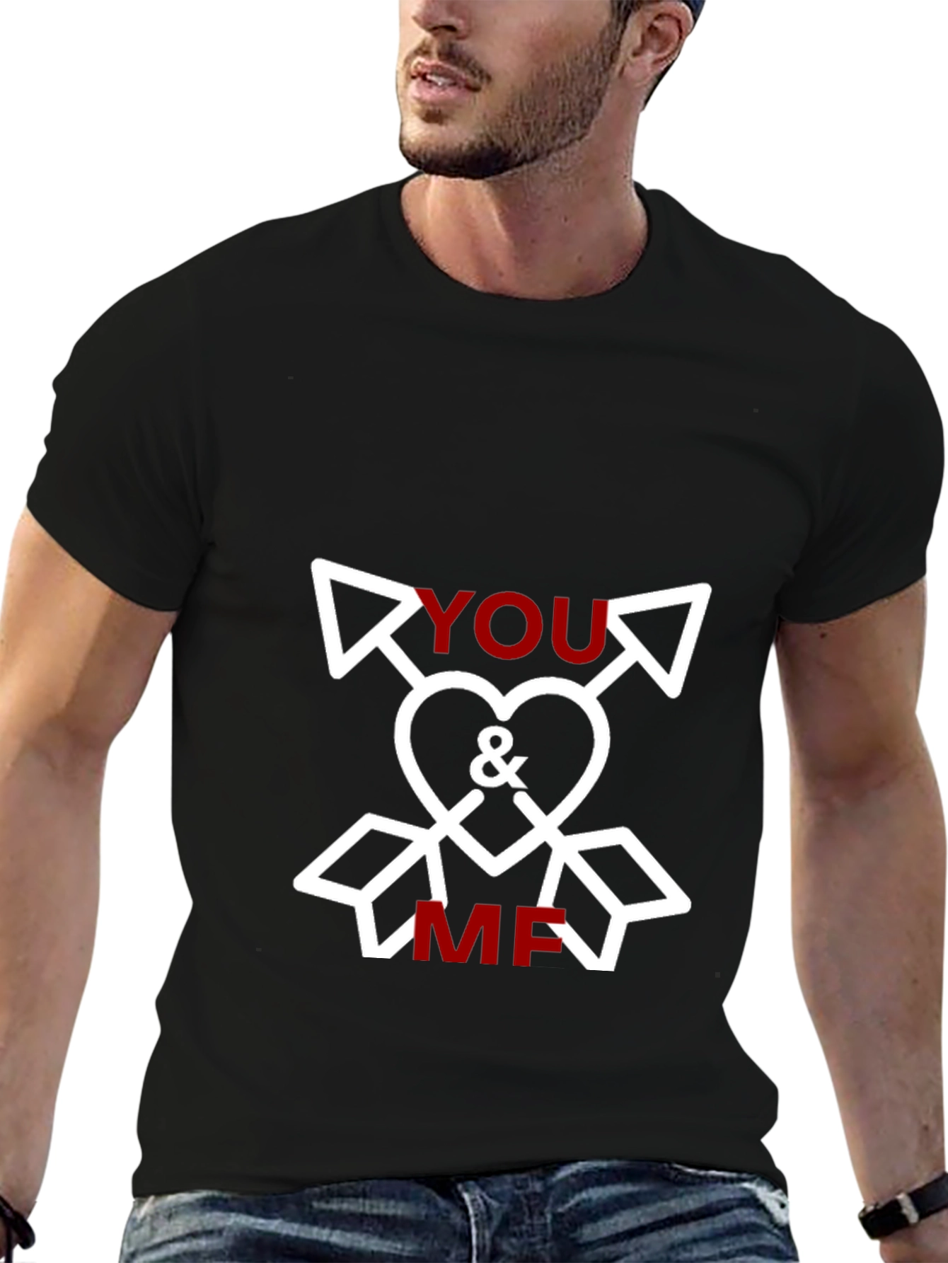 Black You & Me Heart Arrows Graphic Tee view 6