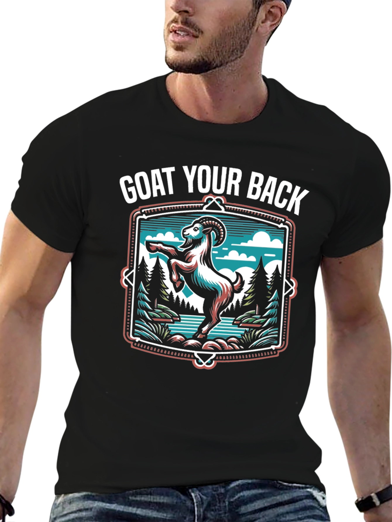 Black Goat Your Back T-Shirt - Black Graphic Tee view 6
