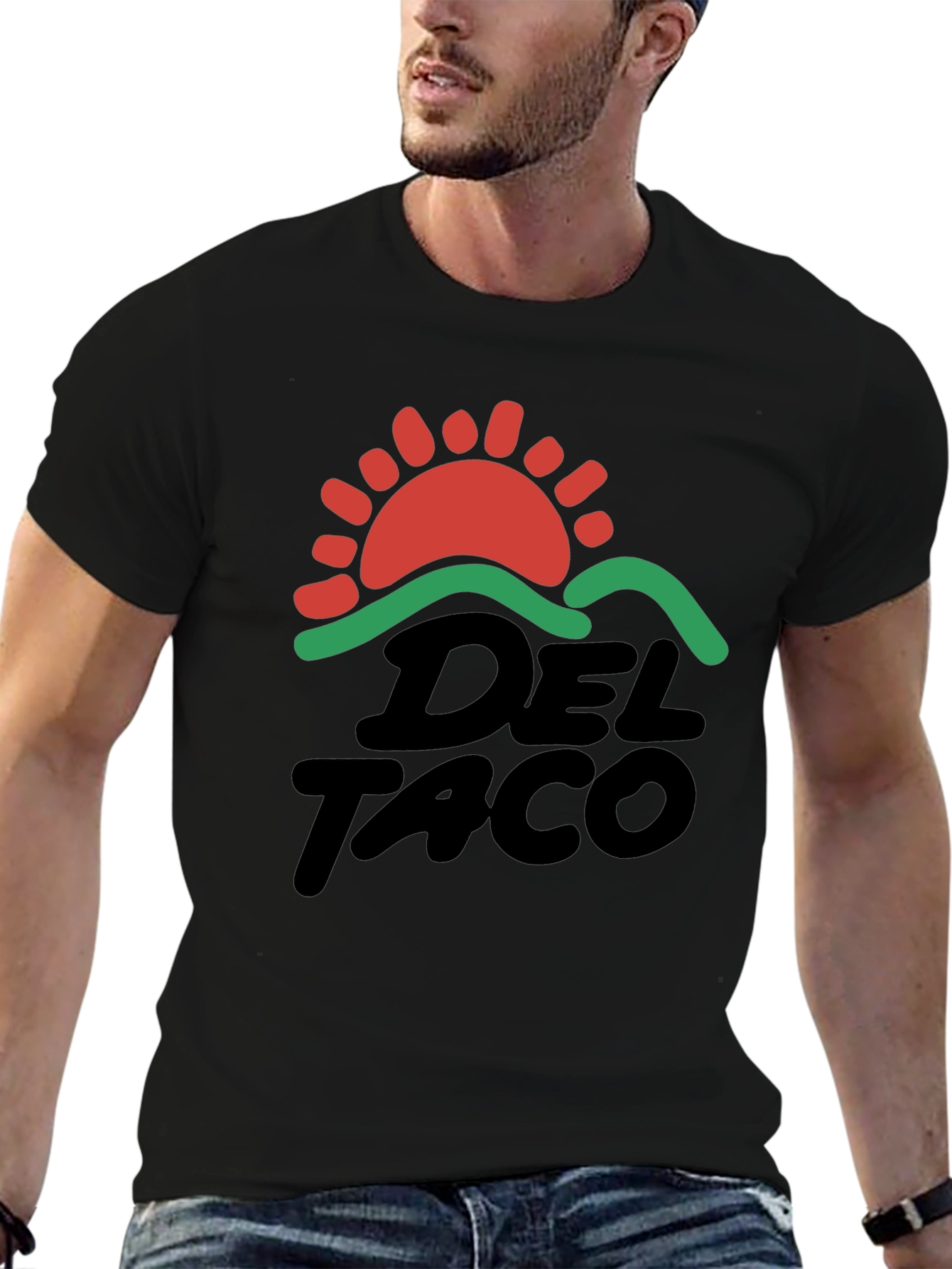 Black Del Taco Graphic T-Shirt Black Cotton Blend view 6