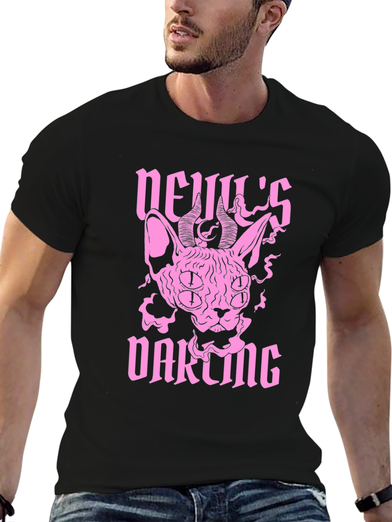 Black Devil's Darling Black Graphic T-Shirt view 6