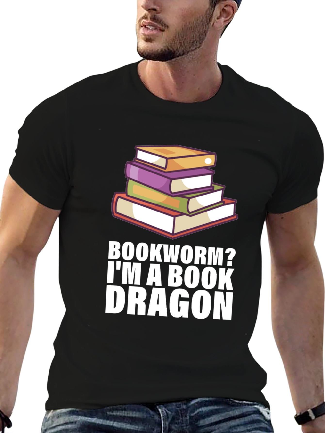 Black Book Dragon Graphic Tee - Black Cotton T-Shirt view 6
