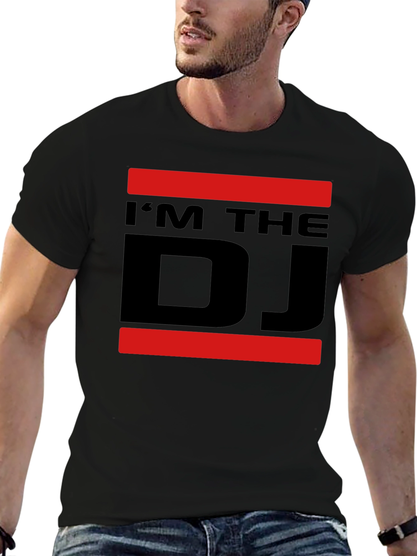 Black I'm The DJ Graphic Tee - Black Cotton Blend view 6