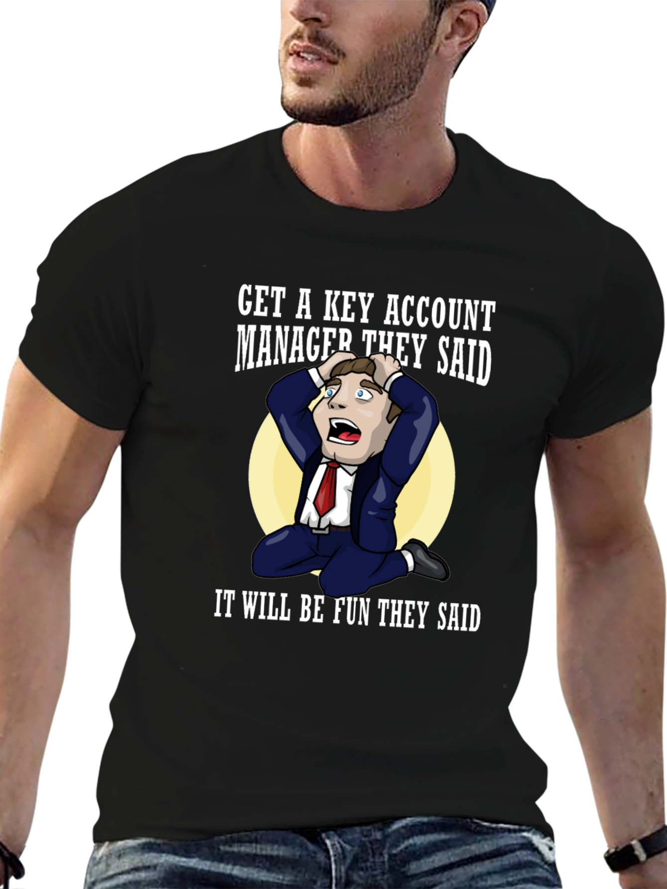 Black Key Account Manager Funny Graphic Tee view 6