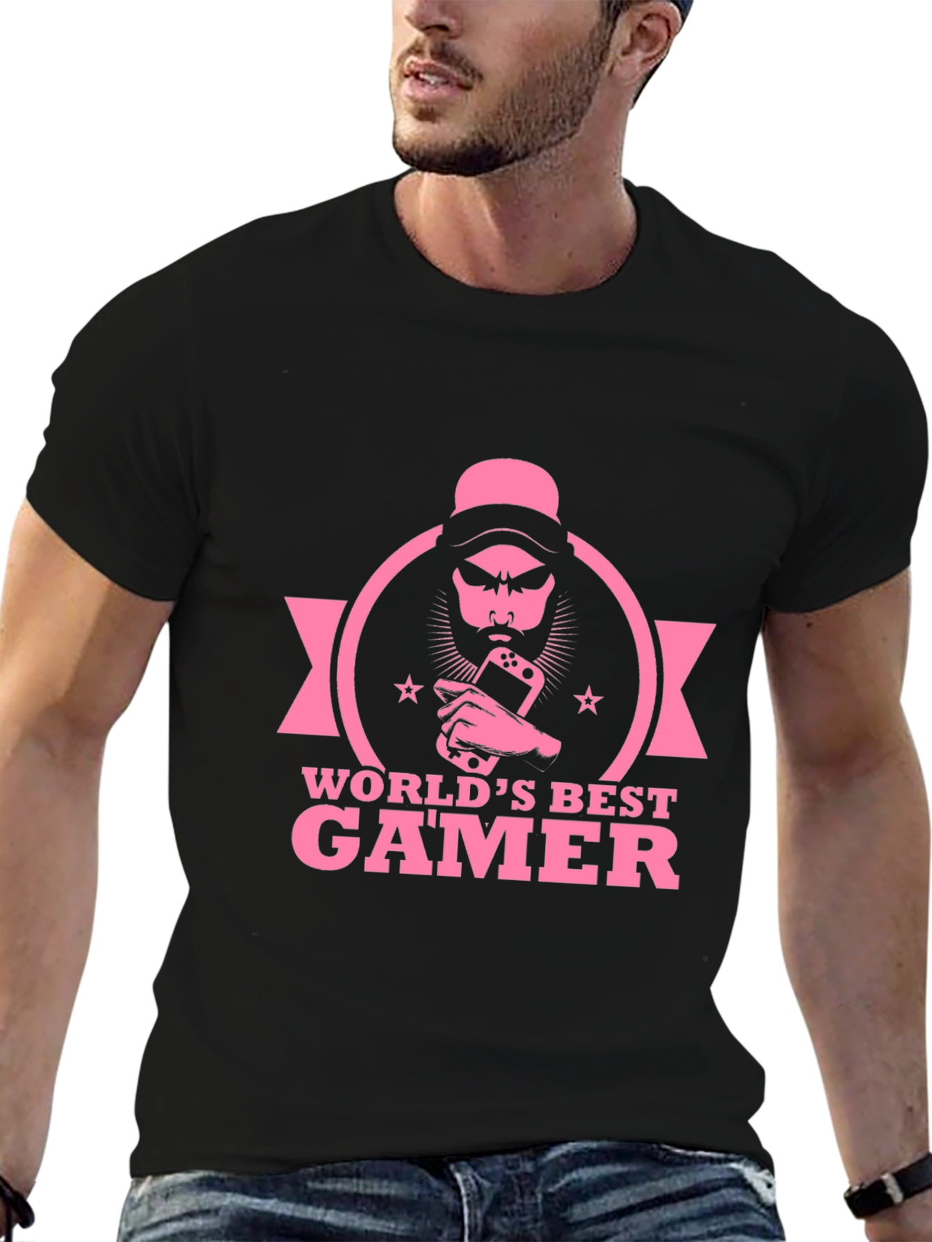 Black World's Best Gamer T-Shirt - Black Cotton Tee view 6