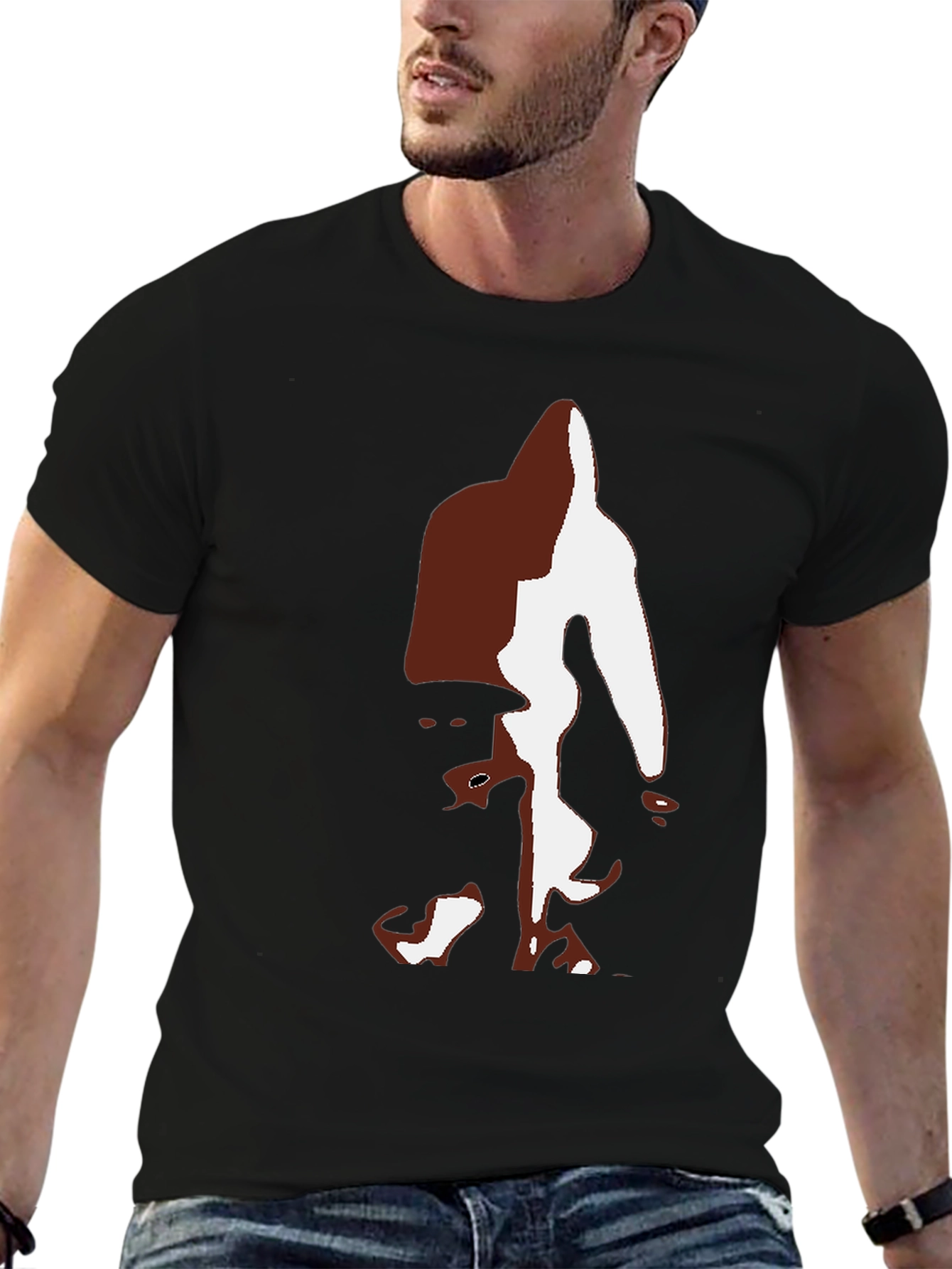 Bigfoot Silhouette Graphic Tee - Black Casual T-Shirt - 6