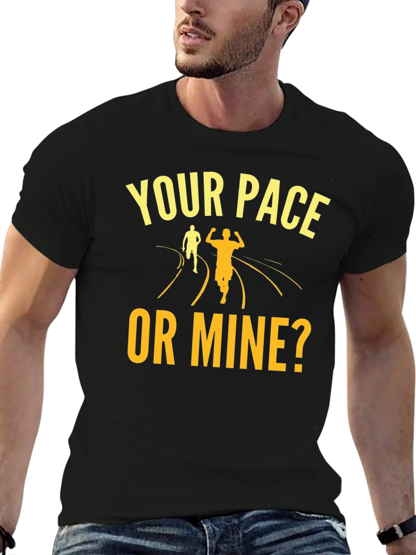 Your Pace Or Mine? Running Graphic Tee - 6