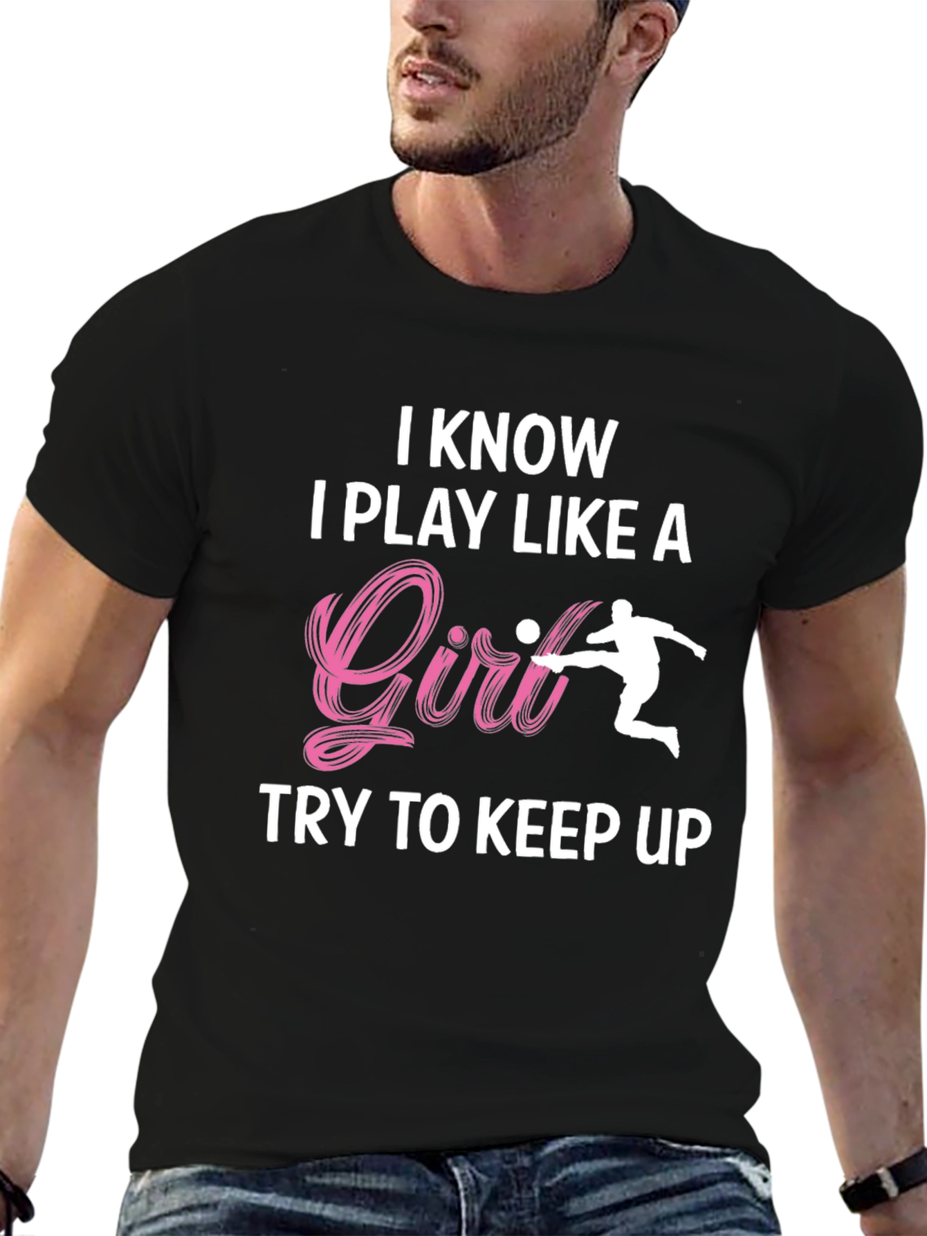 Black I Know I Play Like A Girl T-Shirt view 6