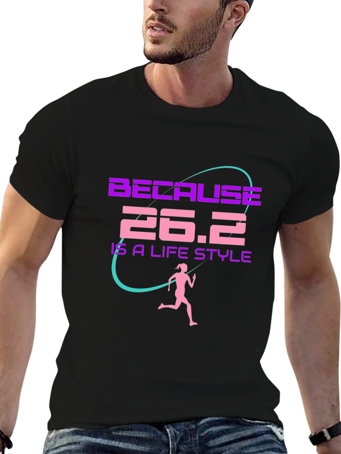 Black 26.2 Marathon Lifestyle T-Shirt - Running Apparel view 6