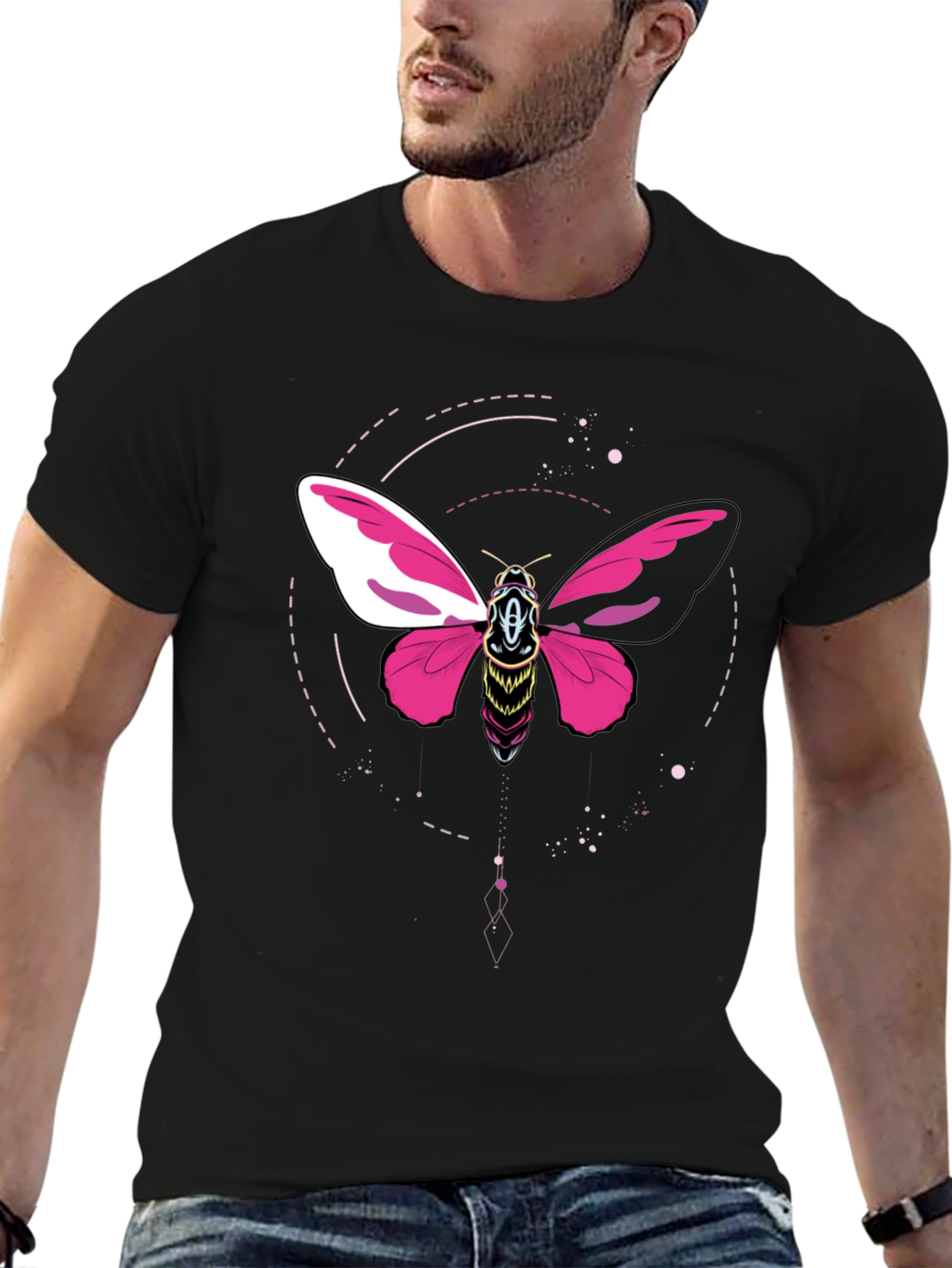 Black Moth Graphic Black T-Shirt view 6
