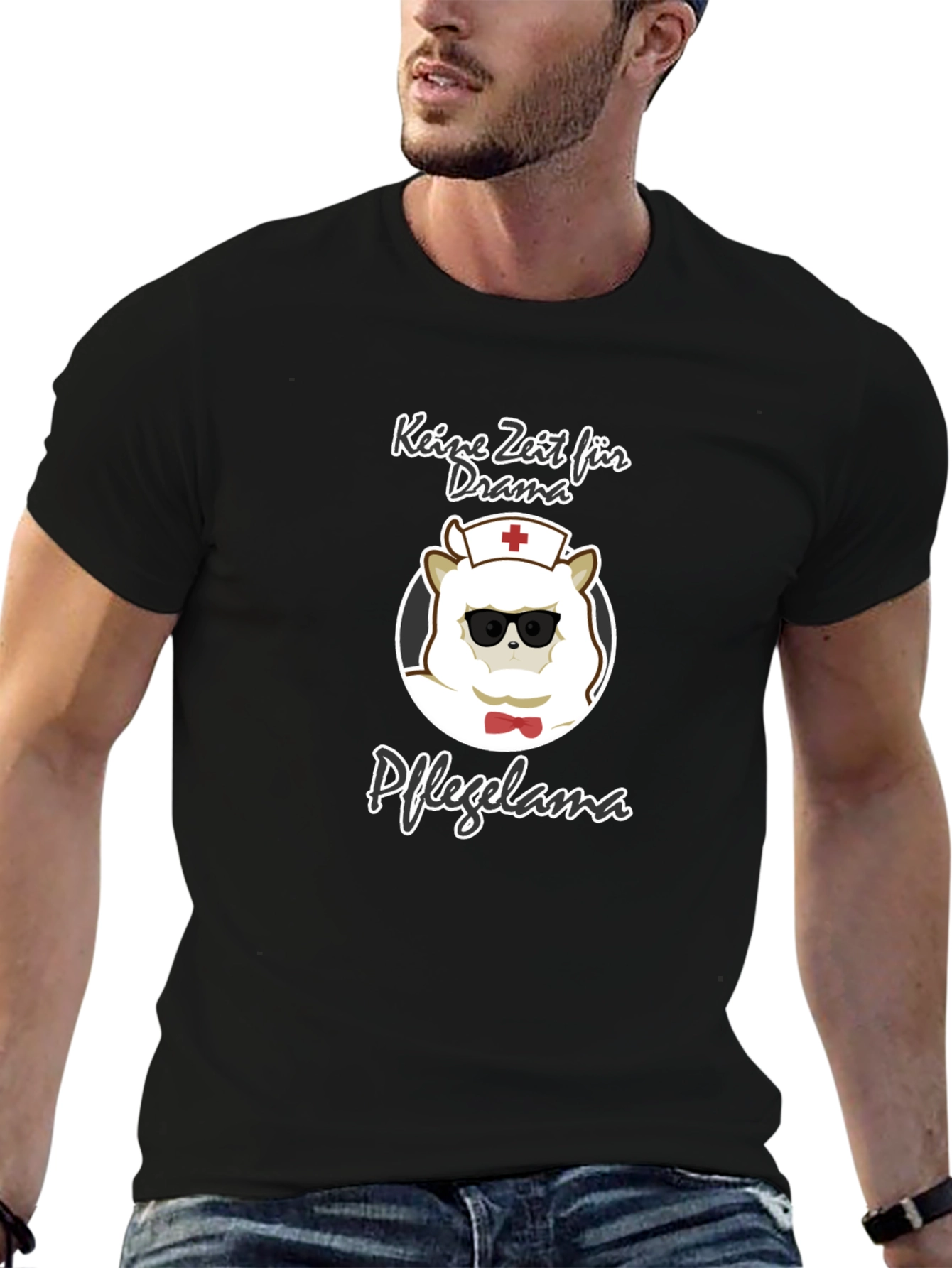 Black Nurse Llama T-Shirt: No Time For Drama, Just Care! view 6