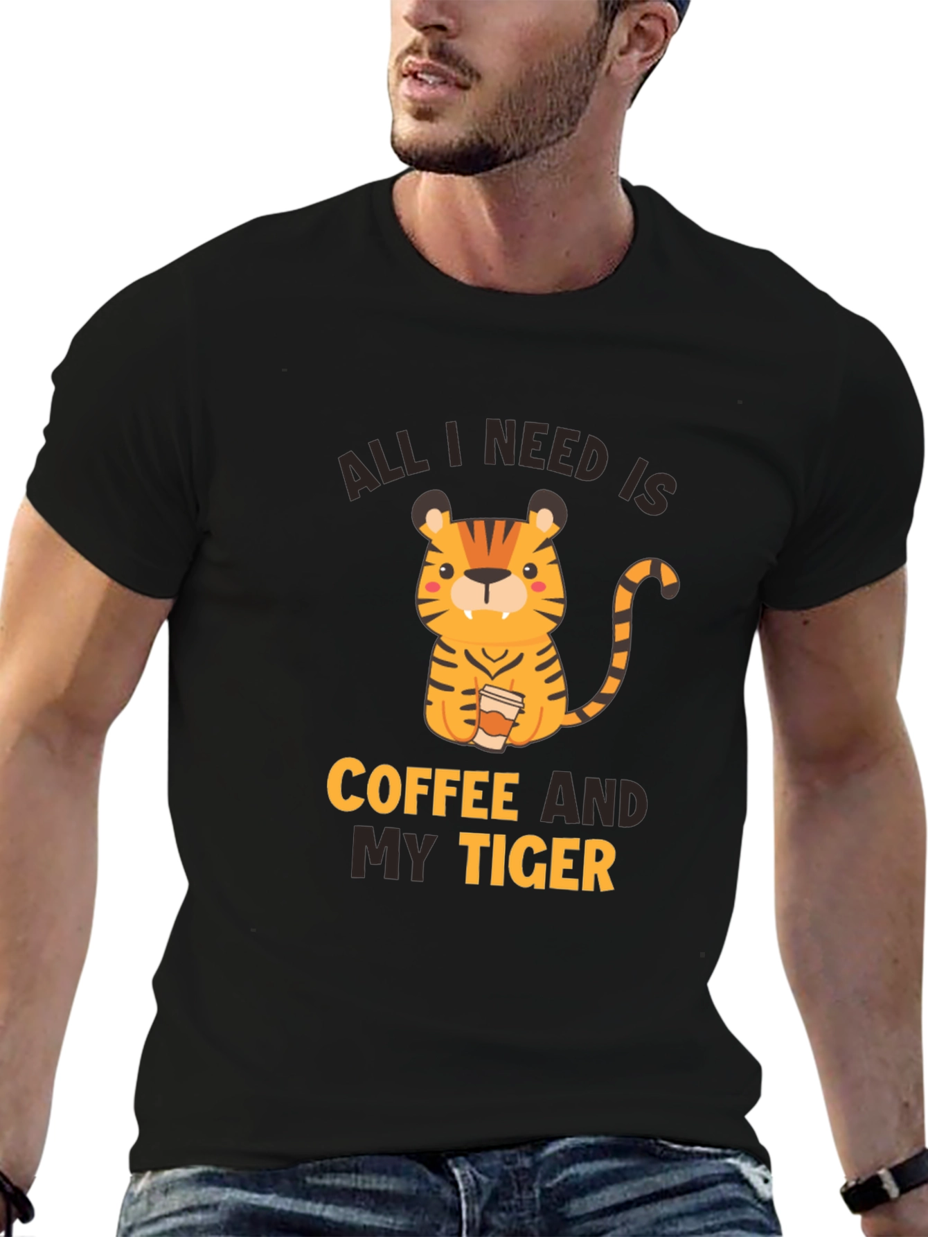 Black Coffee and My Tiger Graphic Tee view 6