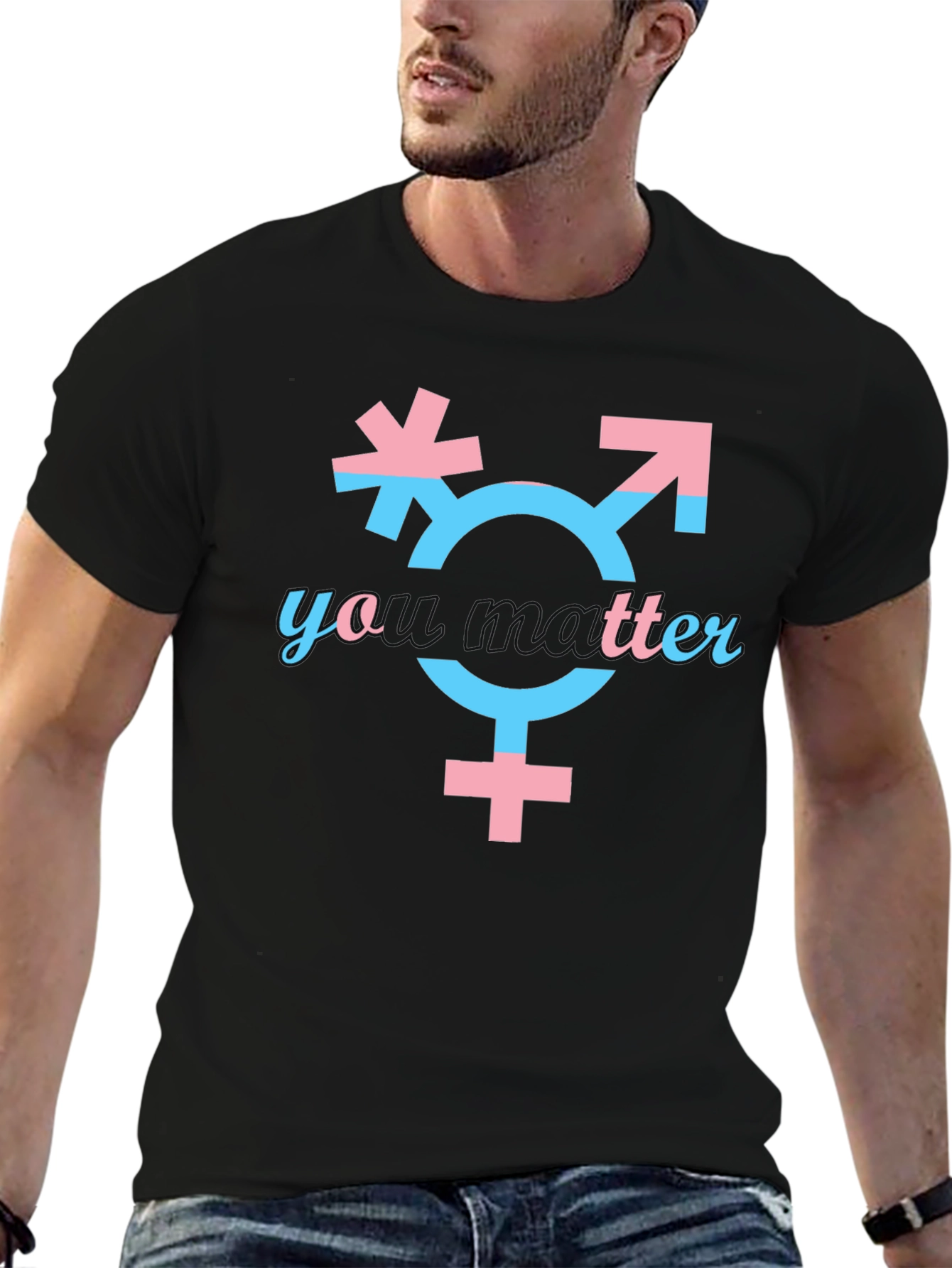 Black Transgender Pride T-Shirt - You Matter view 6