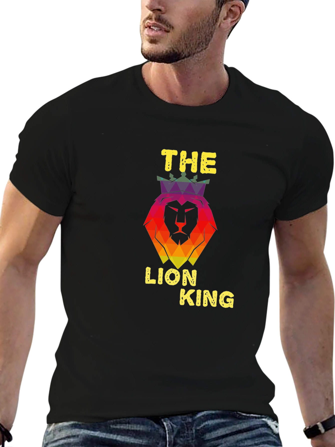 Black The Lion King Graphic Print Black T-Shirt view 6