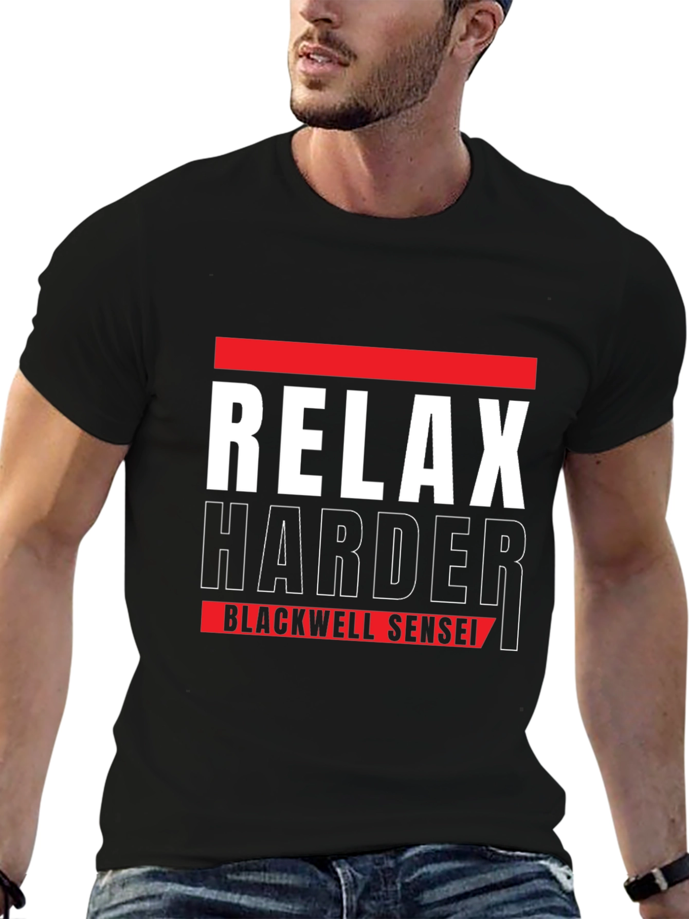Black Relax Harder Blackwell Sensei T-Shirt view 6