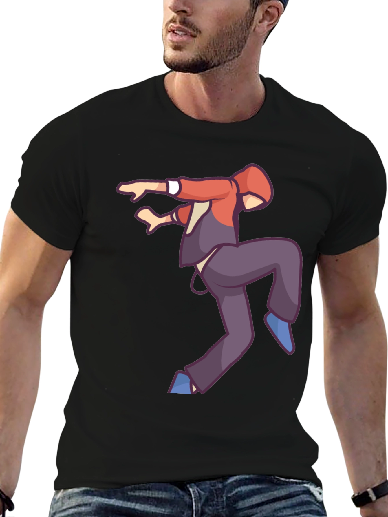 Black Cool Graphic T-Shirt - Street Dancer Design view 6