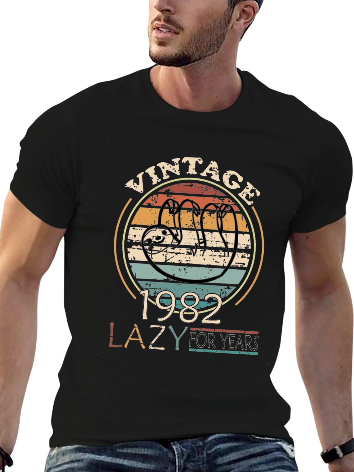Vintage 1982 Lazy Sloth T-Shirt - 40th Birthday Gift - 6