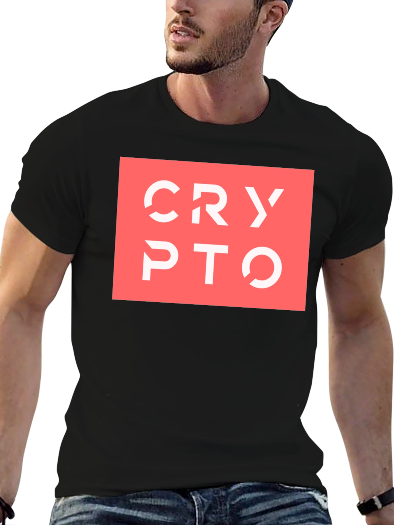 Black Crypto T-Shirt - Modern Design view 6