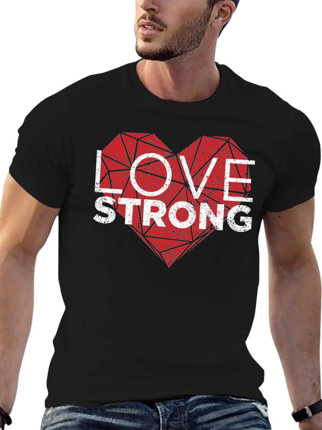 Love Strong Graphic Tee - Men's Black T-Shirt - 6