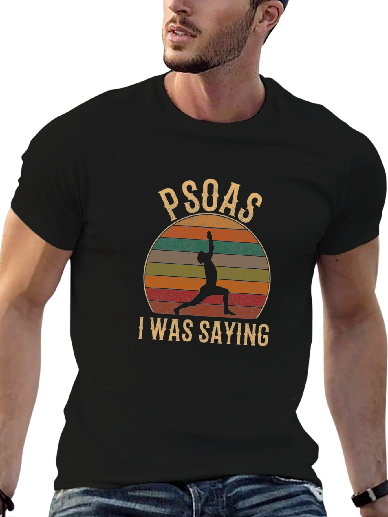 Black Psoas I Was Saying Yoga T-Shirt view 6