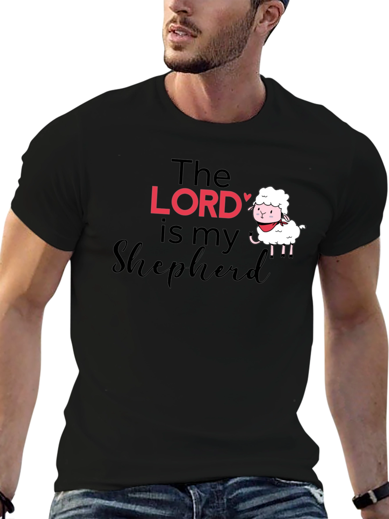Black The Lord is My Shepherd T-Shirt view 6