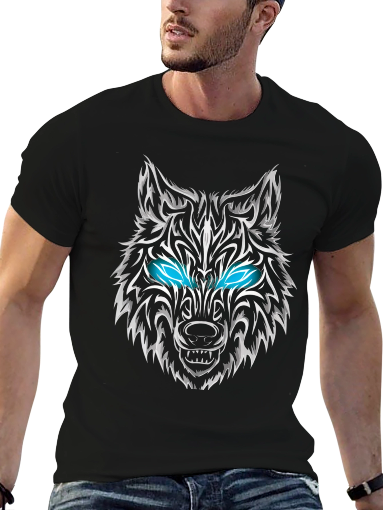 Black Wolf Graphic Tee - Black T-Shirt view 6
